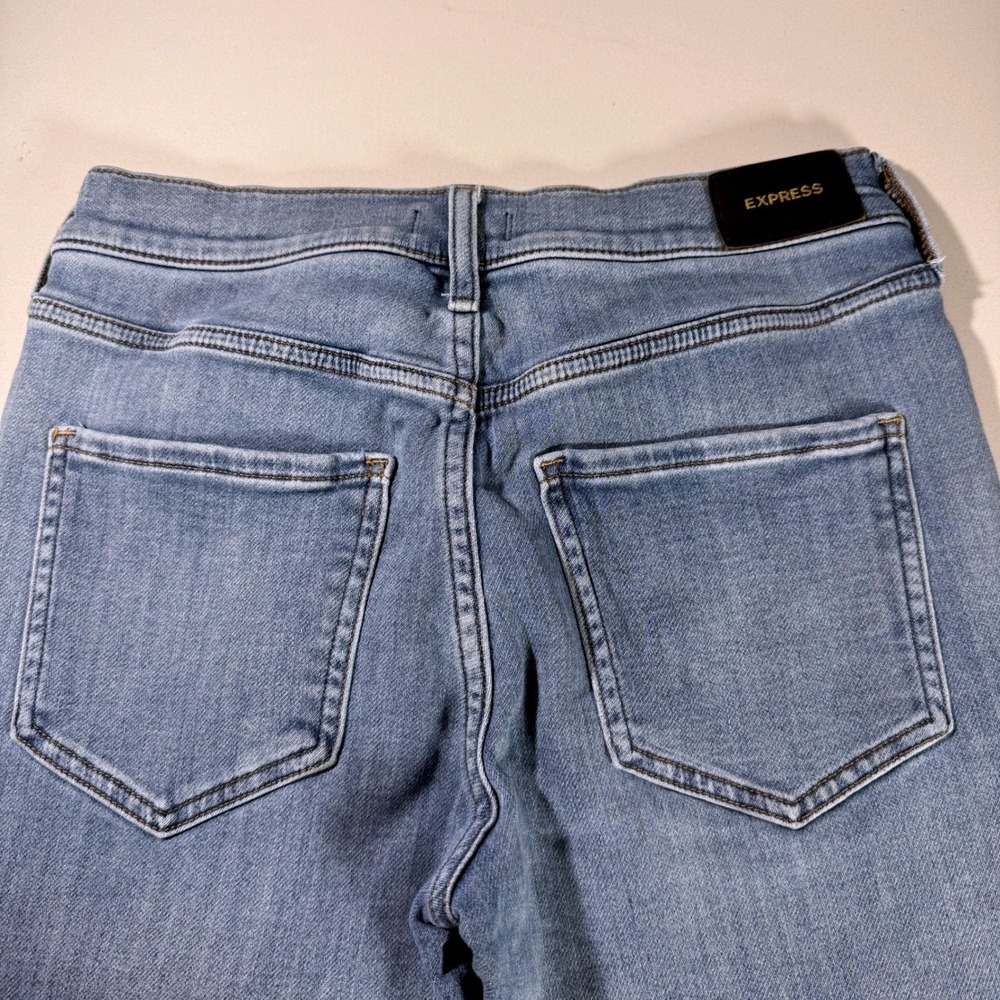 Express Skinny Mid Rise Light Wash Button Fly Denim Jeans‎  Size 2 - Picture 5 of 12